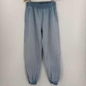 Eleven Paris Cotton Ankle Logo Jogger Sweatpants in Blue | Medium